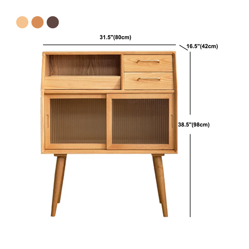 38.58" Tall 2 - Drawer Accent Cabinet, 1-door Wooden Rectangle Cabinet with Shelf