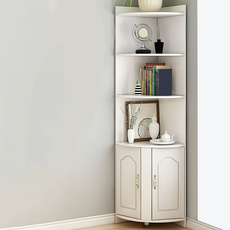 Wooden Modern Accent Cabinet Triangle Storage Cabinet with 2 Doors