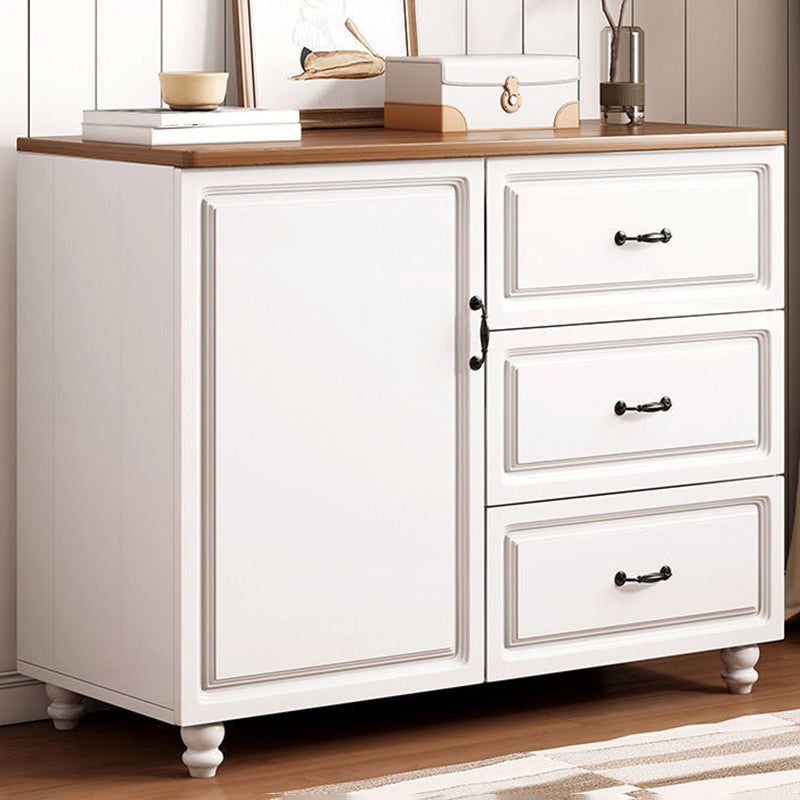 Wood Accent Chest with Chest Bun Feet and Bar Pulls,14.96 " W