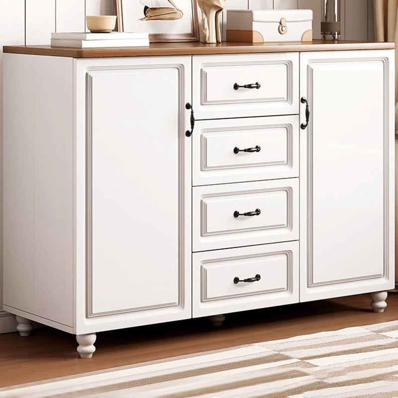Wood Accent Chest with Chest Bun Feet and Bar Pulls,14.96 " W