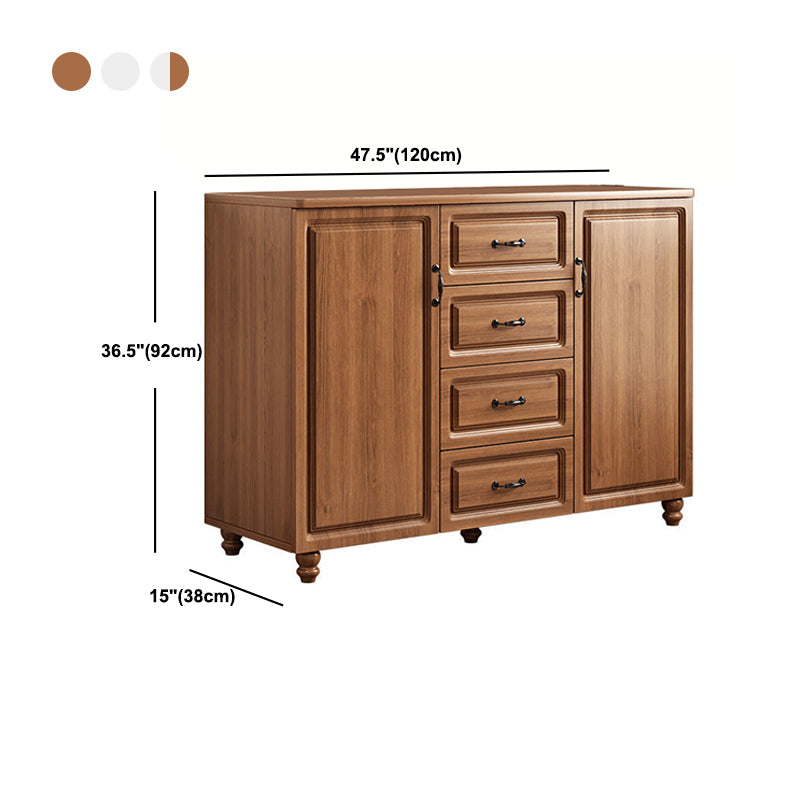 Wood Accent Chest with Chest Bun Feet and Bar Pulls,14.96 " W