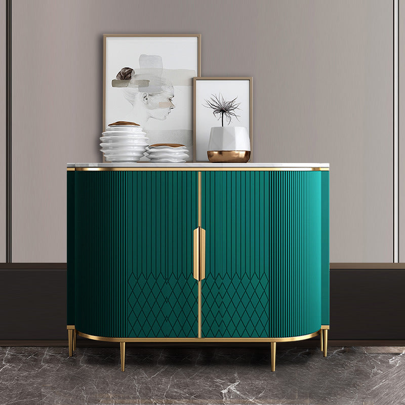 Glam Style Stone Buffet Sideboard 35.4"H Door Dining Room Buffet Server