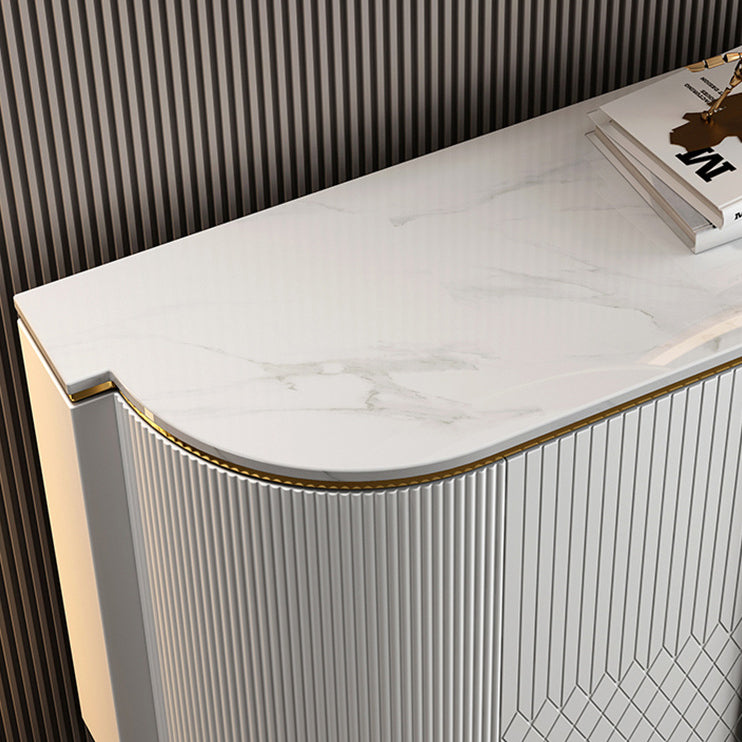 Glam Style Stone Buffet Sideboard 35.4"H Door Dining Room Buffet Server