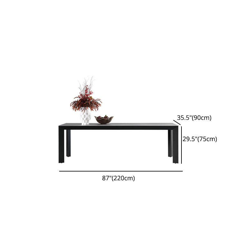 Modern Dinning Table Gray Stone Rectangle Dining Table for Kitchen