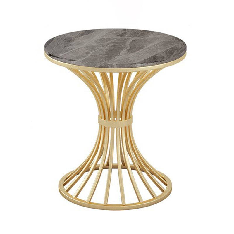 Metal Traditional Luxury Round Table Sintered Stone Top Indoor Table for Home