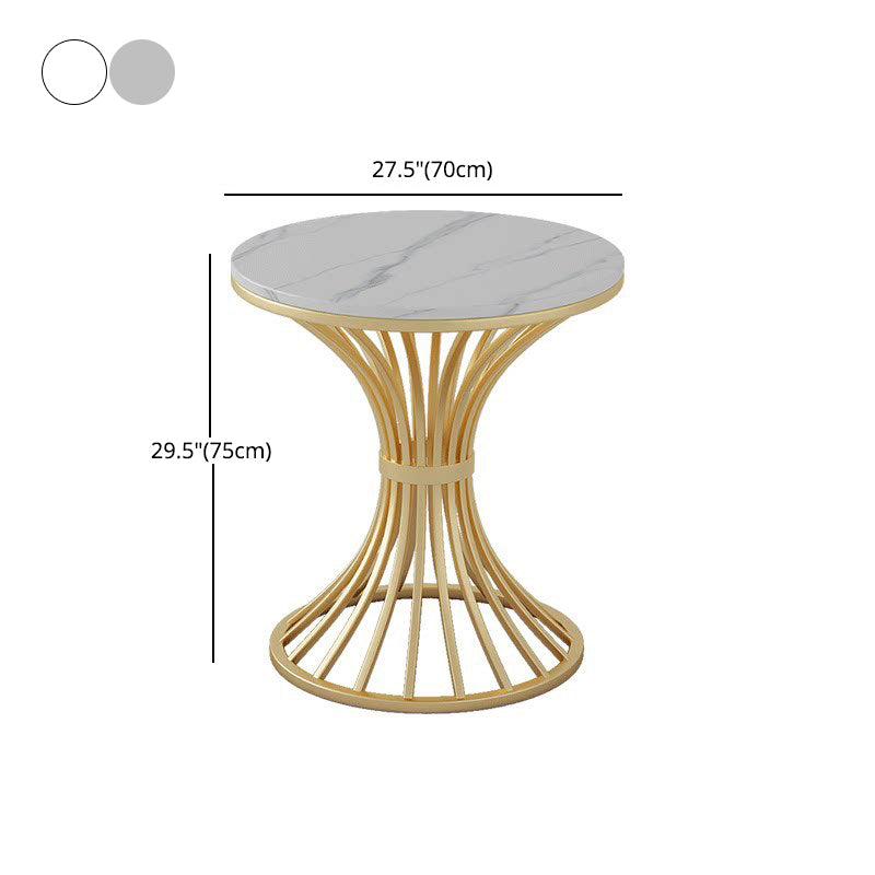 Metal Traditional Luxury Round Table Sintered Stone Top Indoor Table for Home