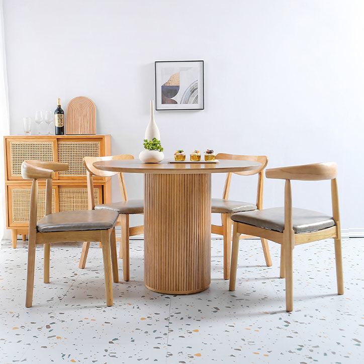 Round Table Solid Wood Contemporary Style Dining Table for Home Kitchen