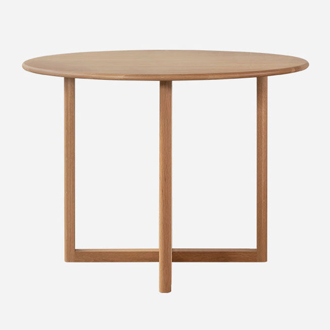 Contemporary Solid Wood Dinner Table Round Wood Base Dining Table