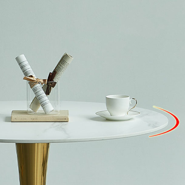 Sintered Stone Table Steel Traditional Luxury Round Indoor Table for Kitchen