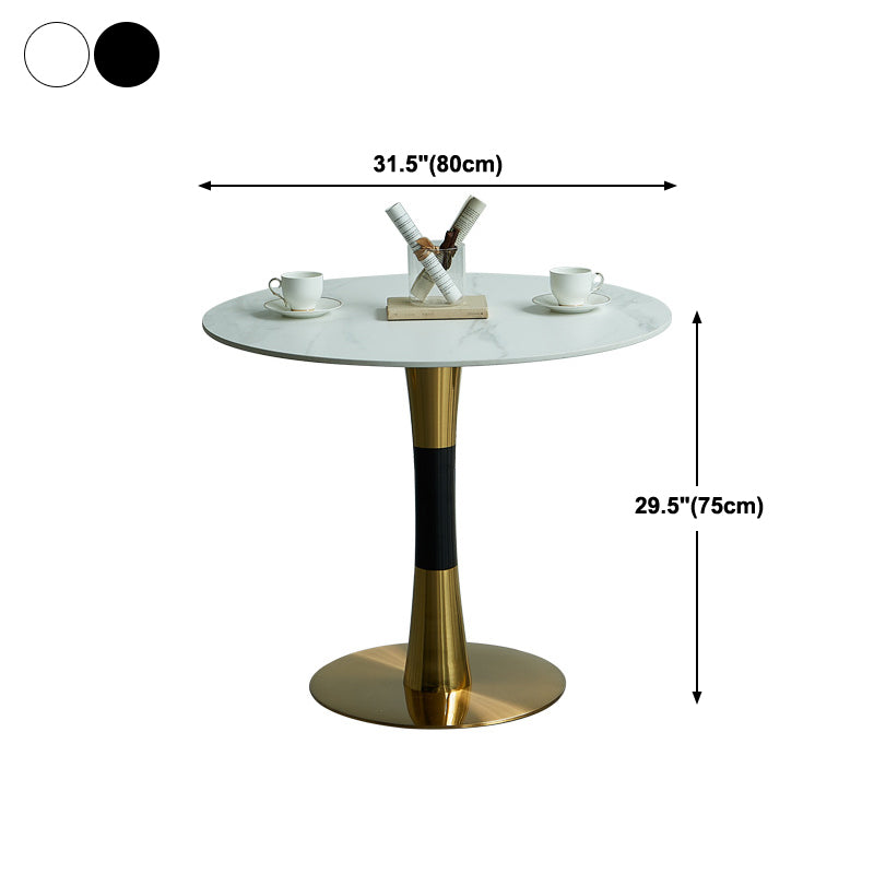 Sintered Stone Table Steel Traditional Luxury Round Indoor Table for Kitchen