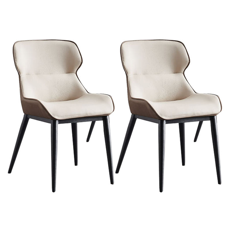 Contemporary Dining Wingback Side Chairs Arm Chair with Metal Legs for Kitchen