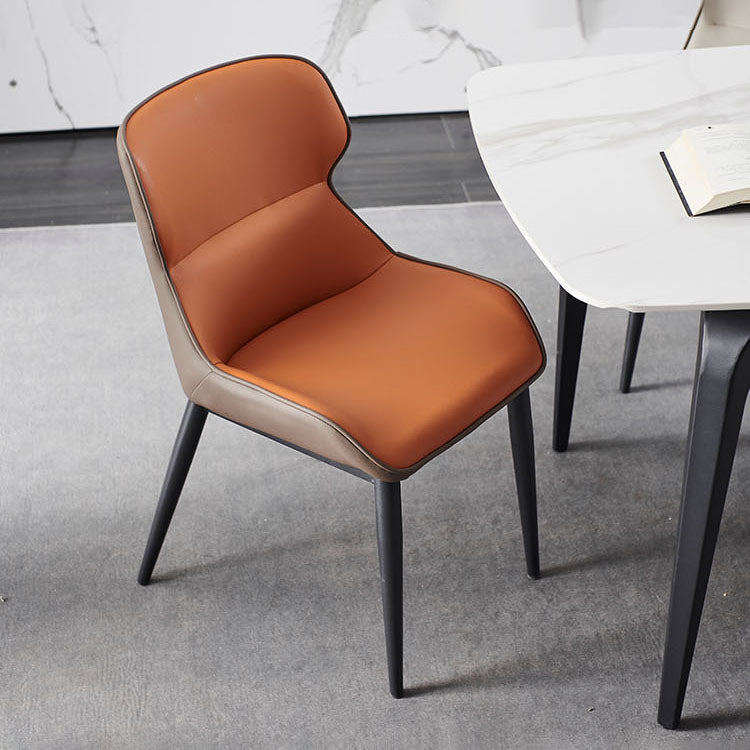 Contemporary Dining Wingback Side Chairs Arm Chair with Metal Legs for Kitchen