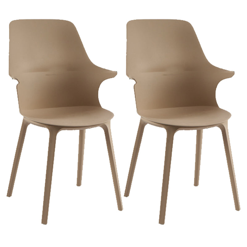 Plastic Side Chair Scandinavian Style Arm Solid Back Chairs for Home