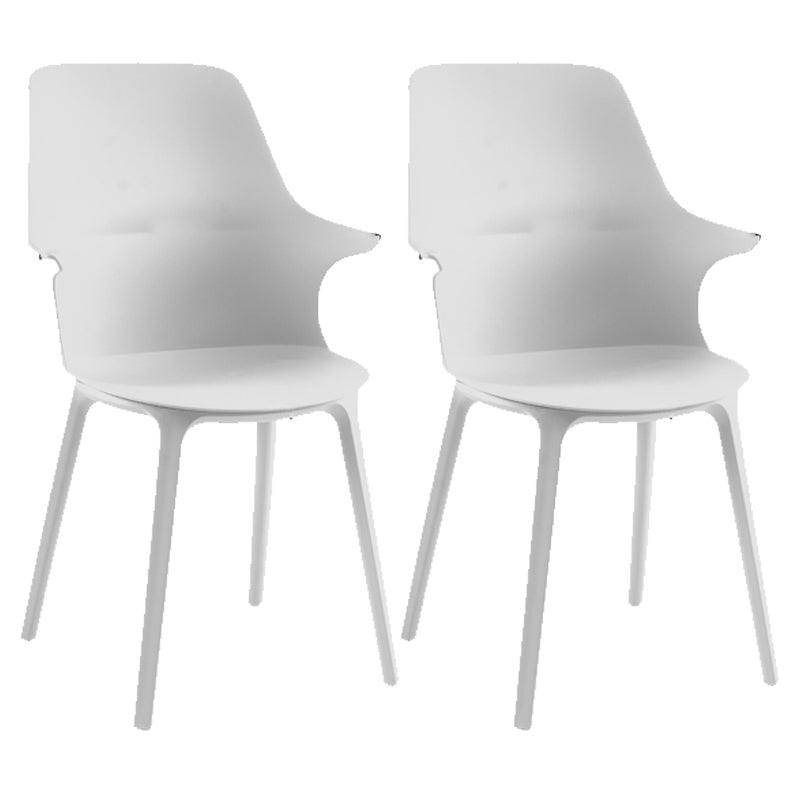 Plastic Side Chair Scandinavian Style Arm Solid Back Chairs for Home