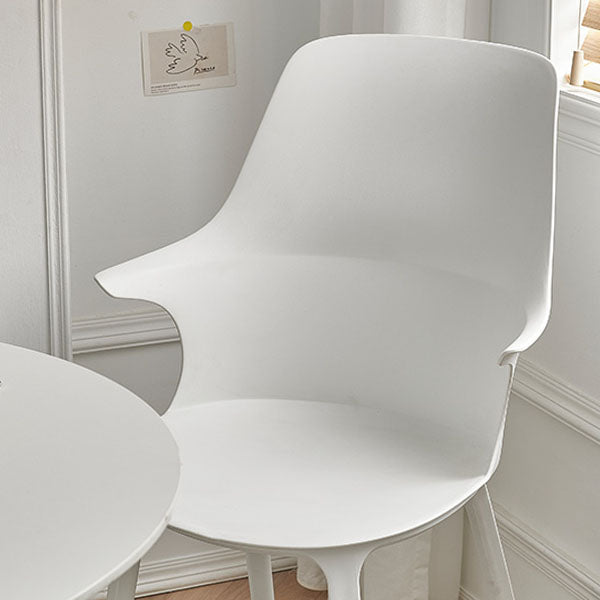 Plastic Side Chair Scandinavian Style Arm Solid Back Chairs for Home