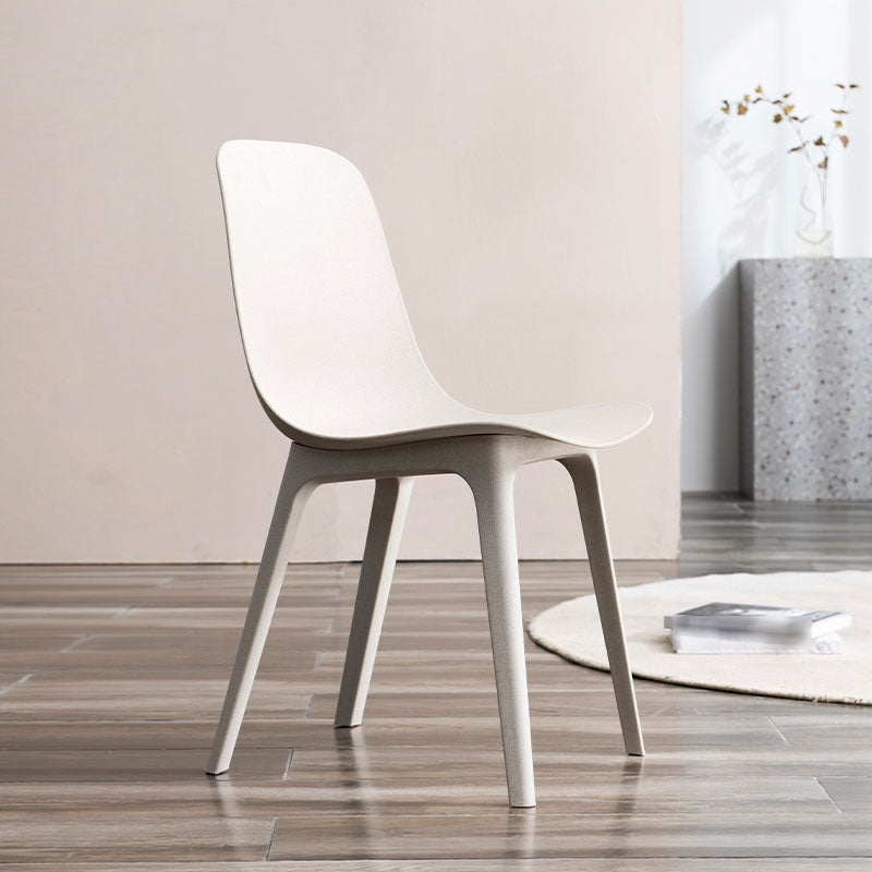 Plastic Side Chair Contemporary Solid Back Armless Dining Chair