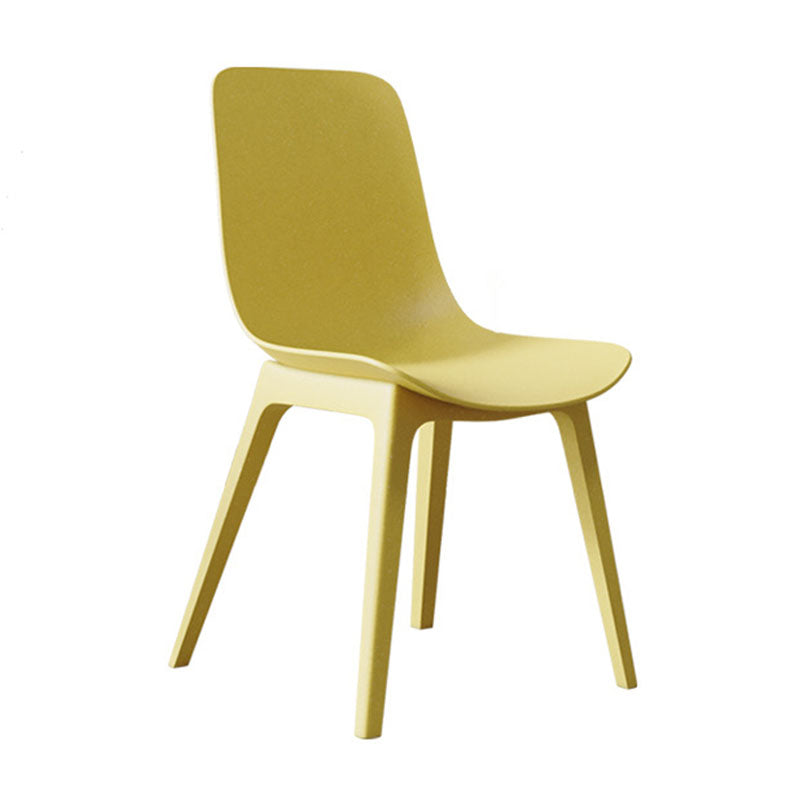 Plastic Side Chair Contemporary Solid Back Armless Dining Chair