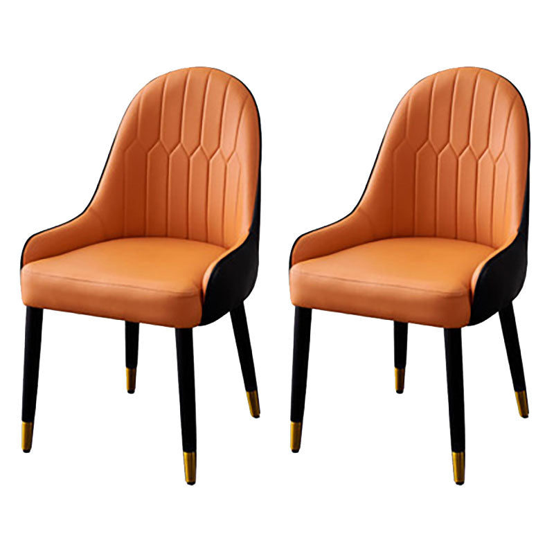 Scandinavian Upholstered Side Chairs Solid Back Chair for Kitchen