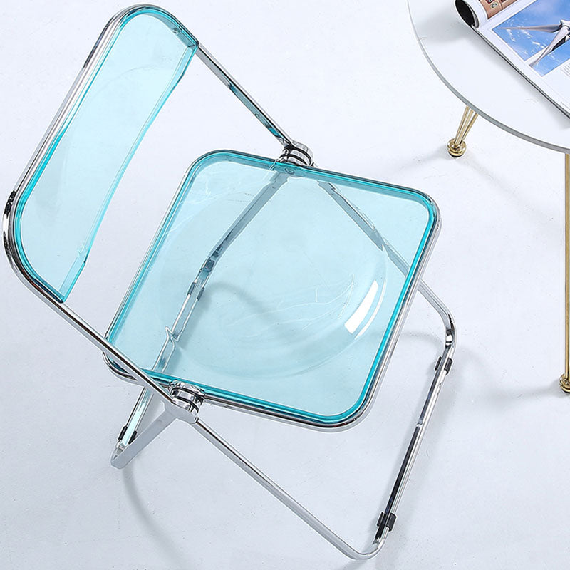 Industrial Armless Plastic Side Chair Open Back Folding Side Chair