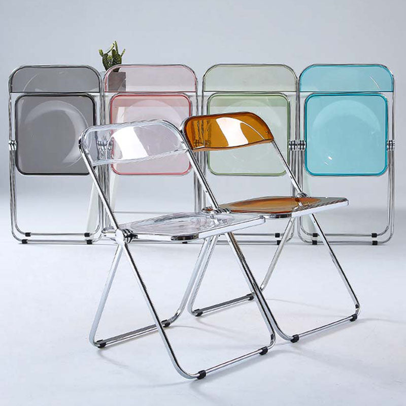Industrial Armless Plastic Side Chair Open Back Folding Side Chair