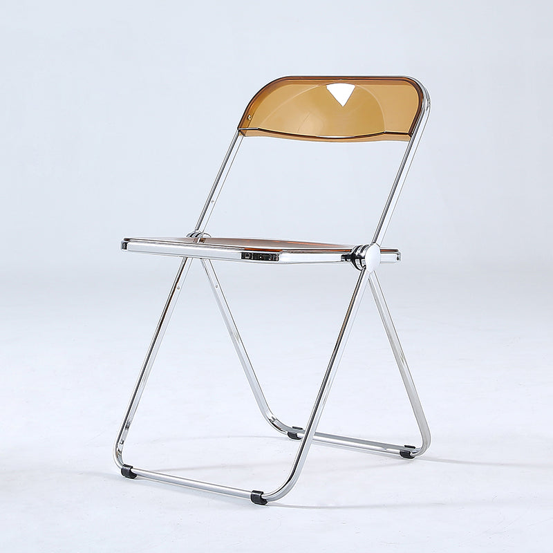 Industrial Armless Plastic Side Chair Open Back Folding Side Chair