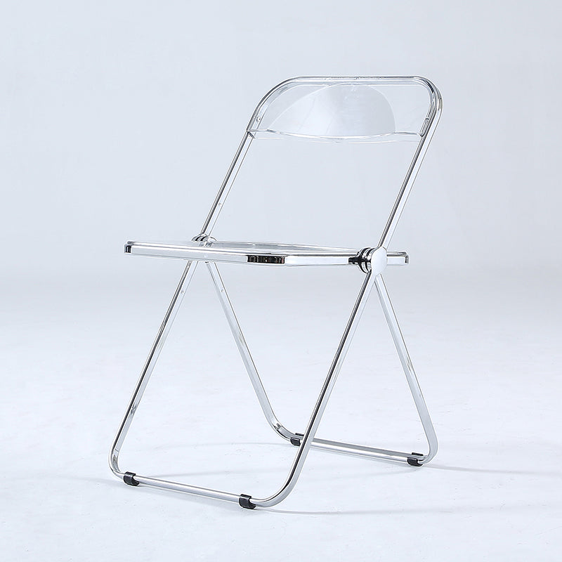 Industrial Armless Plastic Side Chair Open Back Folding Side Chair