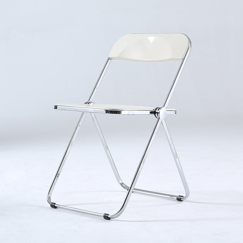 Industrial Armless Plastic Side Chair Open Back Folding Side Chair