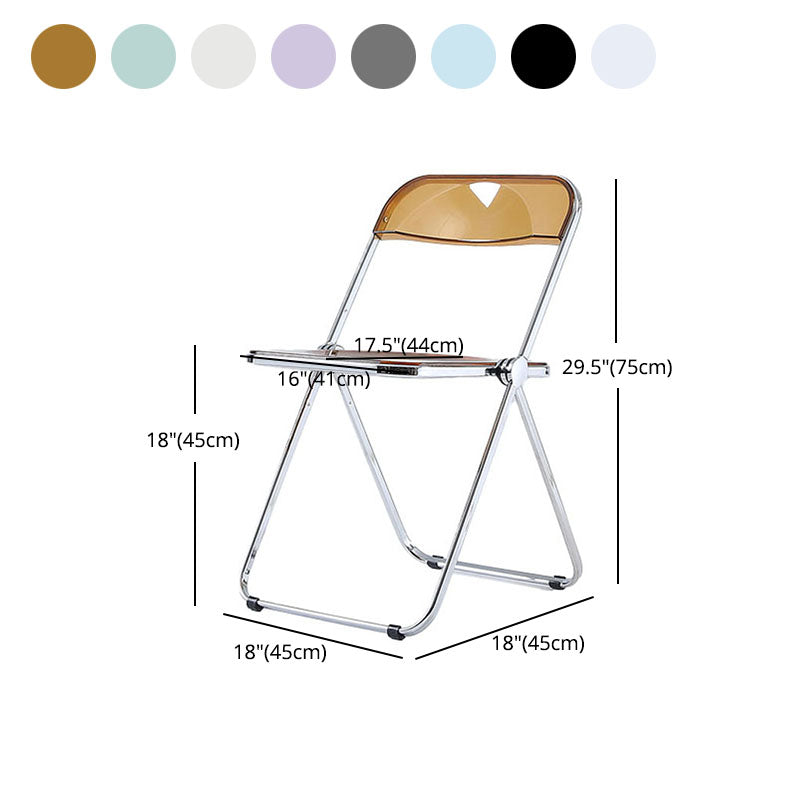 Industrial Armless Plastic Side Chair Open Back Folding Side Chair