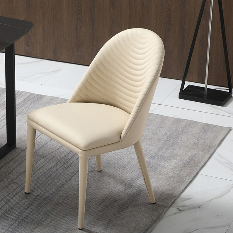 Solid Back Side Chair Modern Contemporary Leather Indoor-Outdoor Chair