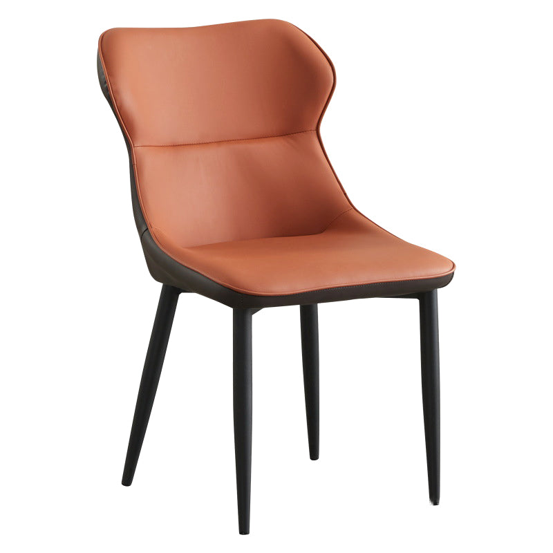 Contemporary Style Dining Chairs Arm Side Chair with Metal Legs