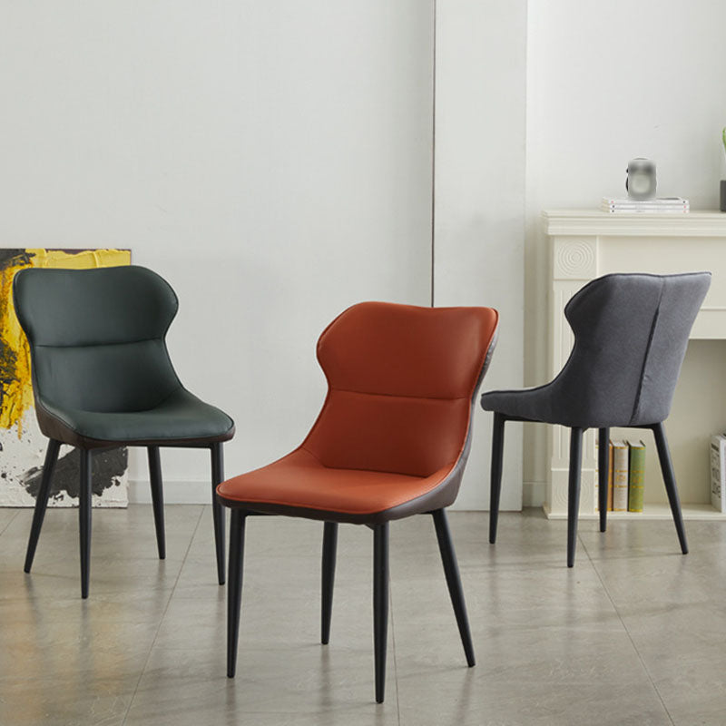 Contemporary Style Dining Chairs Arm Side Chair with Metal Legs