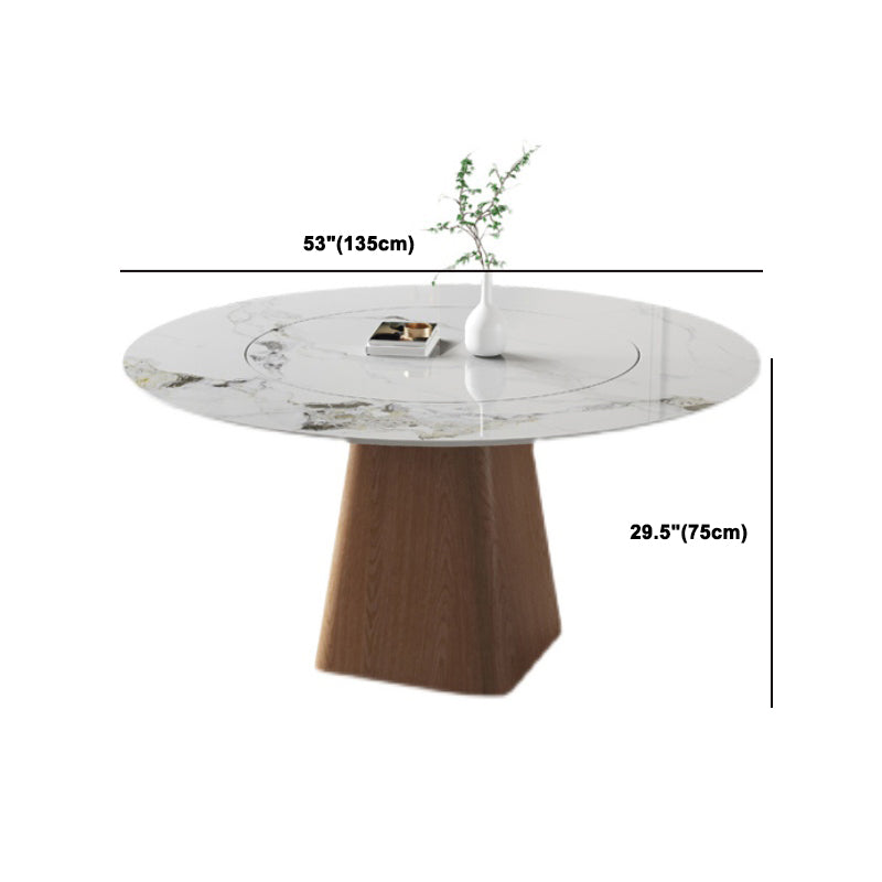 Round Dining Table Set 1/3/4/5/7 Pcs Solid Wood Frame Dining Table and Chairs