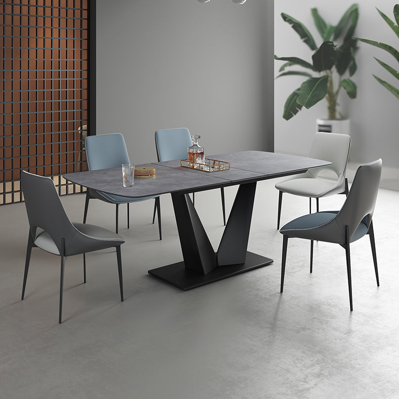 Modern Rectangle Sintered Stone Table Set 1/3/4/6 Pieces Dining Set