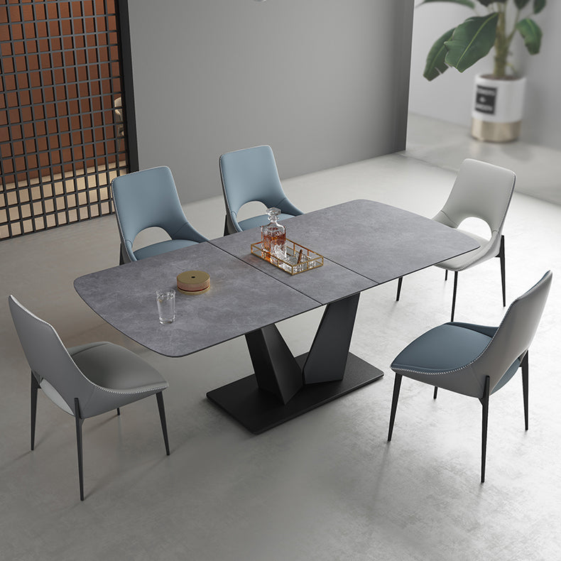 Modern Rectangle Sintered Stone Table Set 1/3/4/6 Pieces Dining Set