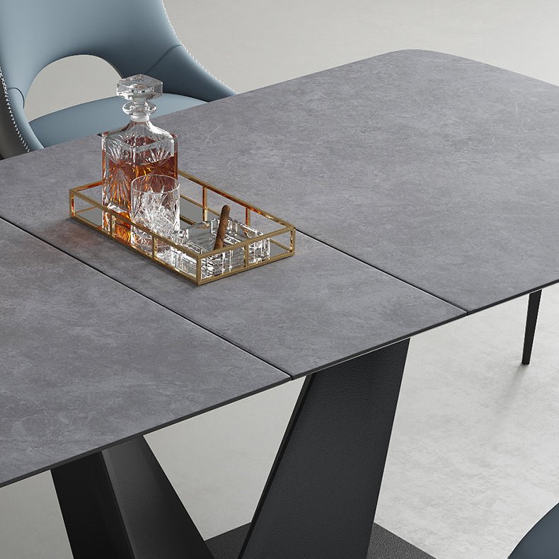 Modern Rectangle Sintered Stone Table Set 1/3/4/6 Pieces Dining Set