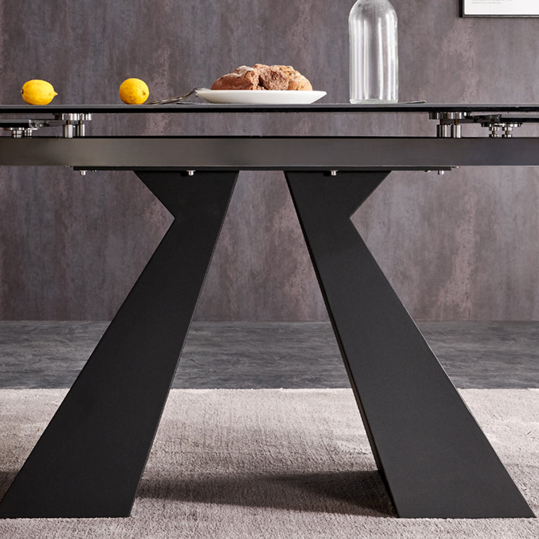 Modern Rectangle Sintered Stone Table Set 1/3/4/5 Pieces Dining Set