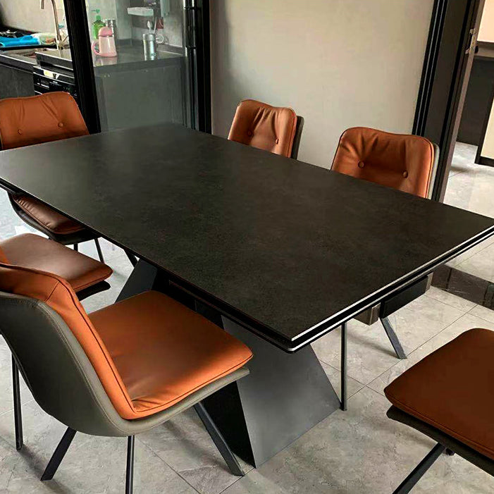 Modern Rectangle Sintered Stone Table Set 1/3/4/5 Pieces Dining Set