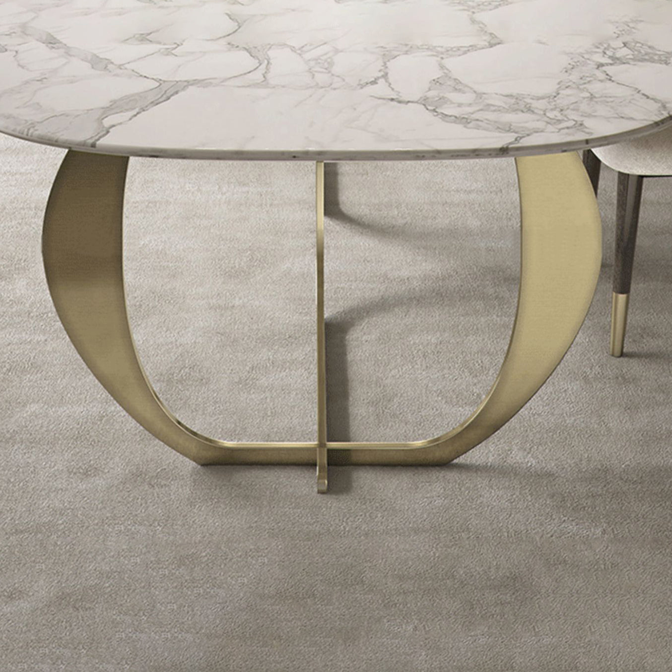 Nordic Glam Style Rectangle Sintered Stone Table Set 1/4/5/7 Pieces Dining Set