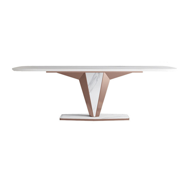 Modern Sintered Stone Dining Table Set 1/2/3/5/7 Pieces Dining Set with Pedestal Base