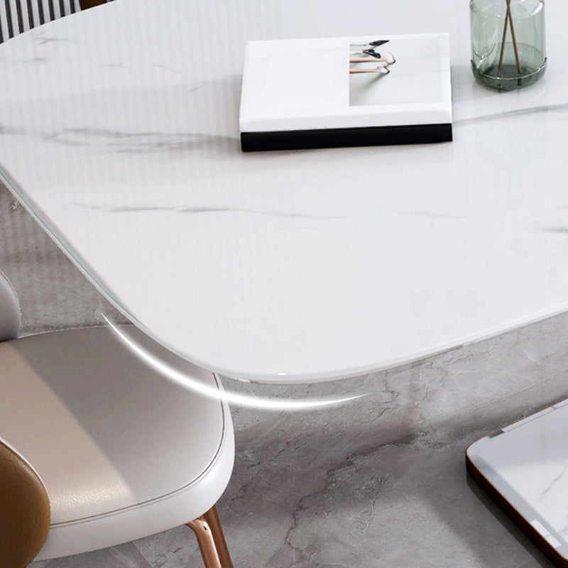 Modern Sintered Stone Dining Table Set 1/2/3/5/7 Pieces Dining Set with Pedestal Base