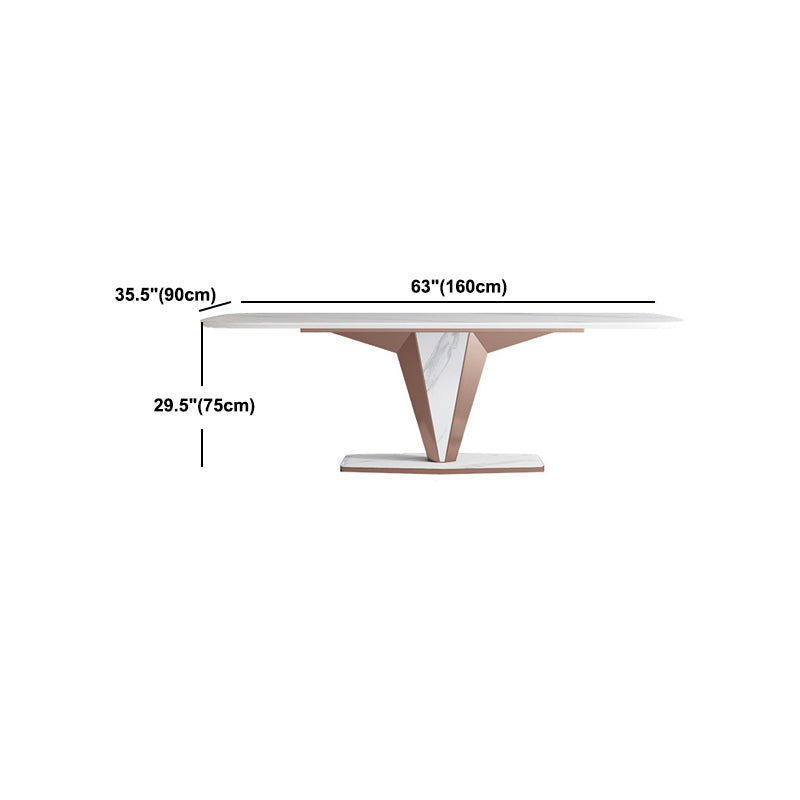 Modern Sintered Stone Dining Table Set 1/2/3/5/7 Pieces Dining Set with Pedestal Base