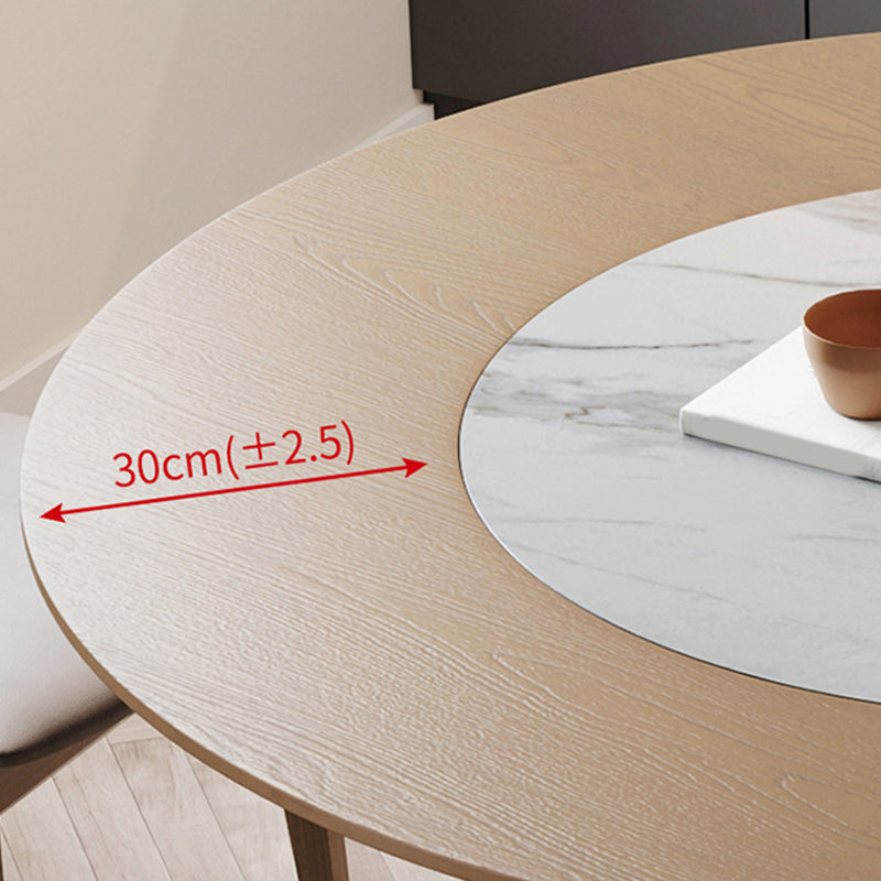 Modern Dining Table Set 1/3/4/5 Pcs Round Solid Wood Dining Table and Chairs