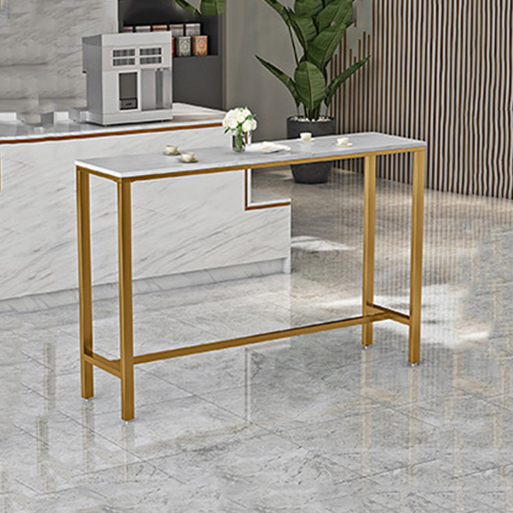 Glam 1/3/5 Pieces Bar Table Set Rectangle Stone Counter Table with High Stools for Kitchen
