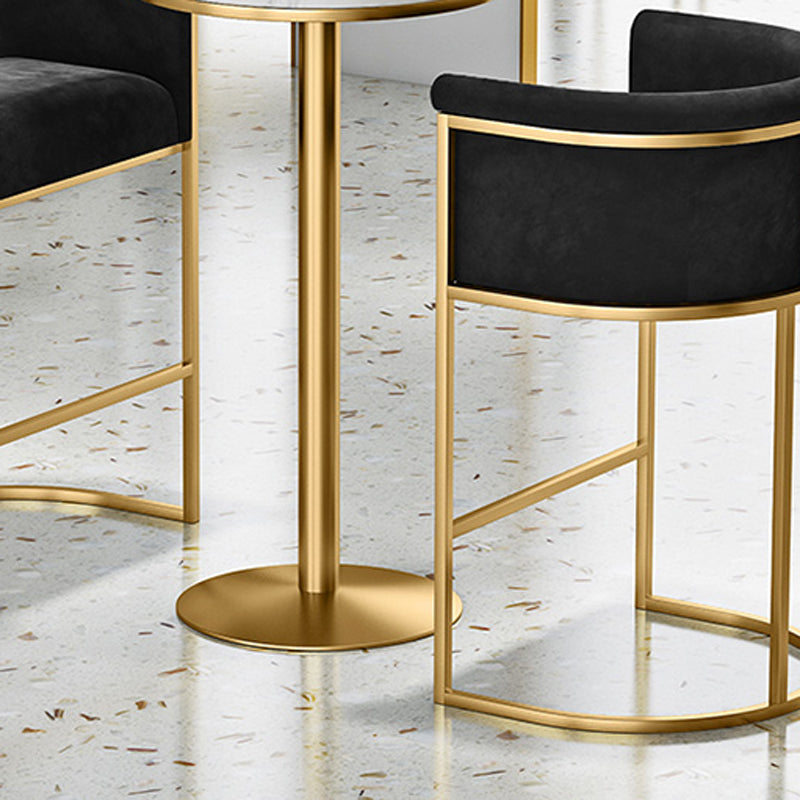 Glam 1/3/5 Pieces Bar Table Set Rectangle Stone Counter Table with High Stools for Kitchen