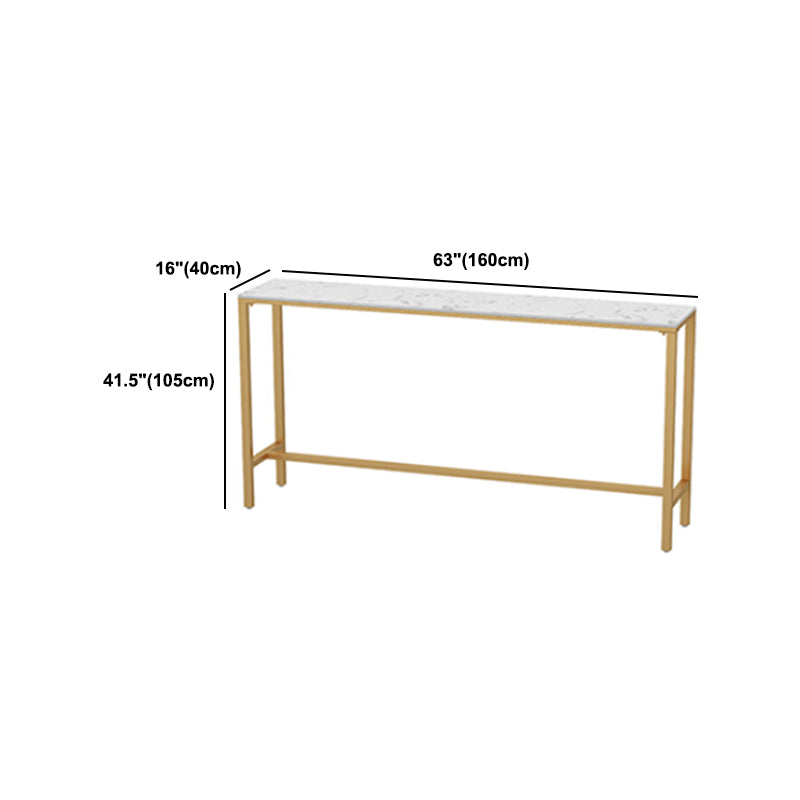 Glam 1/3/5 Pieces Bar Table Set Rectangle Stone Counter Table with High Stools for Kitchen