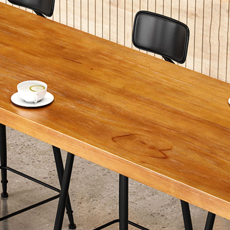 Industrial 1/9 Pieces Bar Table Set Rectangle Pine Wood Counter Table for Cafe