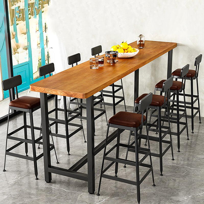 Industrial 1/9 Pieces Bar Table Set Rectangle Pine Wood Counter Table for Cafe