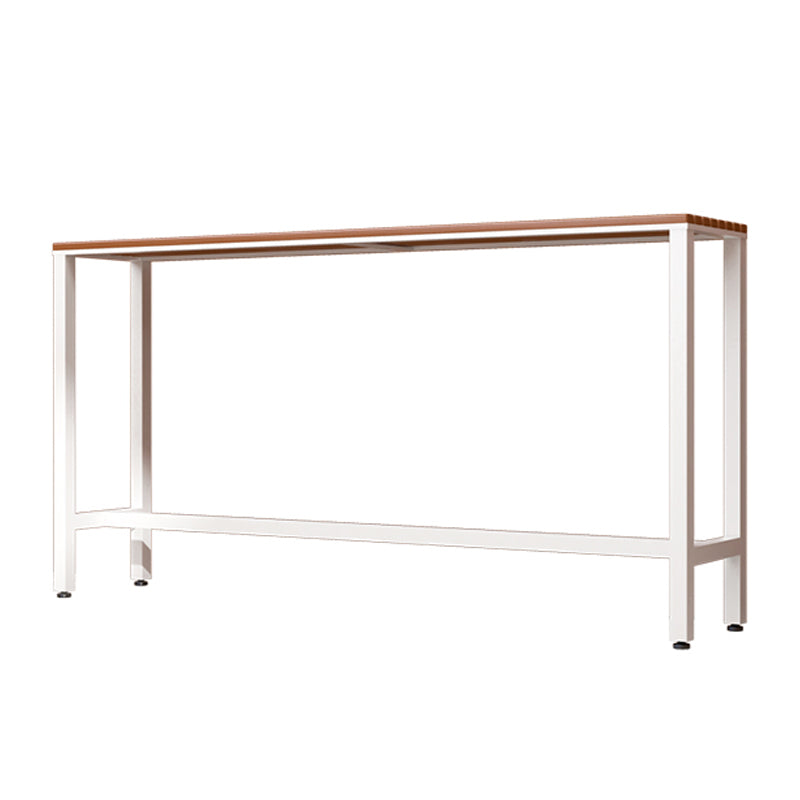 Modern 1/5 Pieces Bar Table Set Rectangle Wood Counter Table with Stools for Courtyard