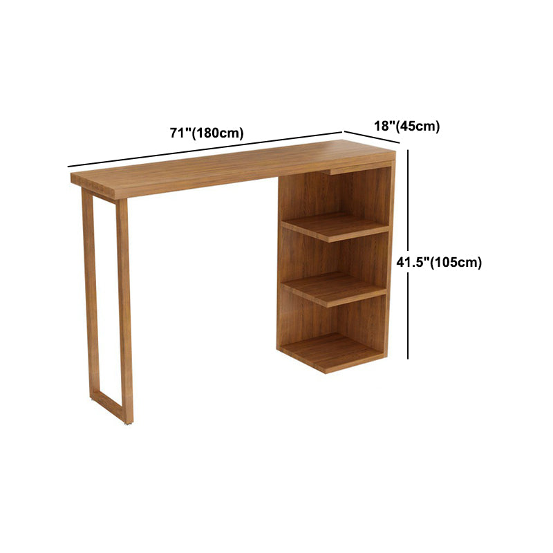 Glam 1/2/3 Pieces Bar Table Set Rectangle Wooden Bar Table with Bar Stool