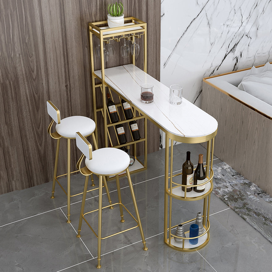 Contemporary 1/2/3 Pieces Bar Table Set Stone Bar Table with Bar Stool